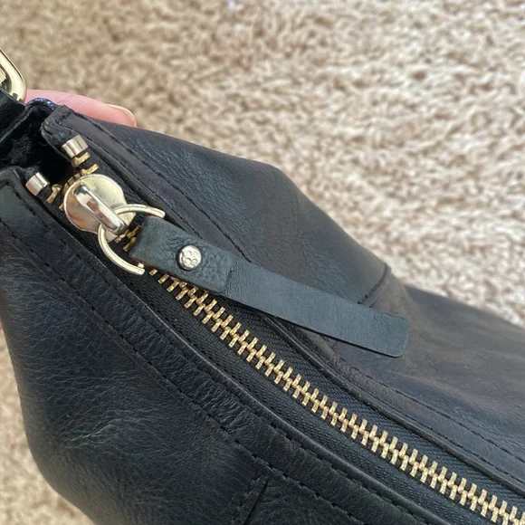 Kate Spade Womenʼs Black Boho Leather Handbag Shoulder Bag/Purse Polka Dot Lined - Picture 9 of 15